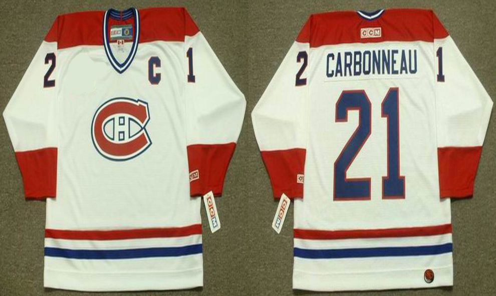 2019 Men Montreal Canadiens #21 Carbonneau White CCM NHL jerseys->montreal canadiens->NHL Jersey